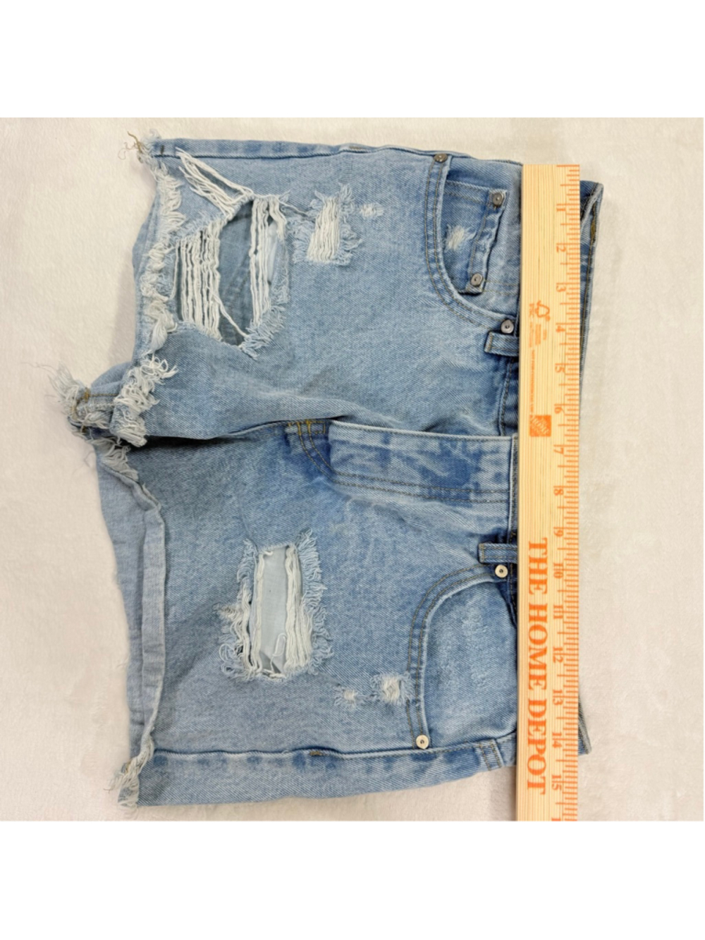 Juniors Banjara Light Blue Distressed Jean Shorts Size 7 - Picture 10 of 11